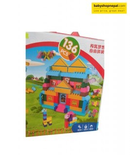 Block Play House With 136 Pieces, Blocks  5