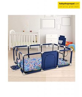 Children's Play Fence Portable Child Playpen Rectangle Toddlers Play Yard With Door Activity Center Child Play Game Fence Anti-Fall Play Pen,Safe And Secure-2