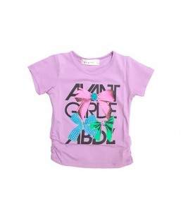 Purple bow themed T-shirt-1
