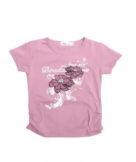Purple flower themed T-shirt-1