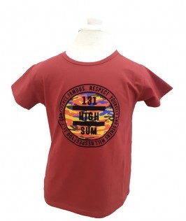 Crimson colored Kids T-shirt-1