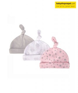 Hudson Baby 3 Pieces Knot Hat (0-6 Months)-1