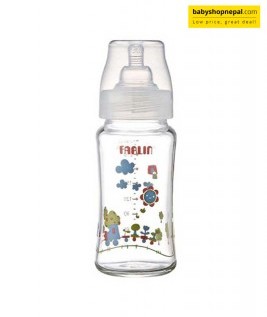 Baby Farlin Baby bottle glass with wide neck 3+ months 240cc-1