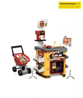 Supermarket Play Set With Shopping Cart Coffee Shop 54 Pieces, Kids Super Market Toy-2