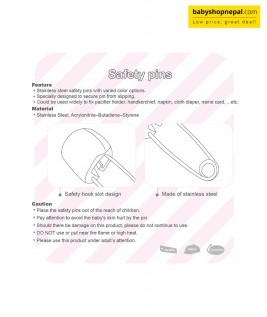Farlin Safety Pins Rabbit Pink Pack of 4 4