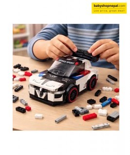 2-in-1 Transforming Building Block Toy &ndash; White Racing Car & Robot (211 Pieces)-2