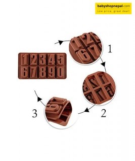 Chocolate Mold With Numbers Silicone Ice Cube Mold, Chocolate Mould, Fondant Mould 3
