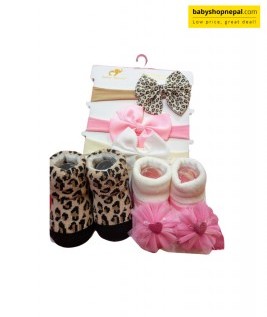 Baby Infant Girl Headband and Socks Set 5 Packet, Ballet, 0-9 Months 4