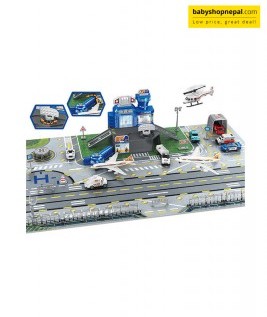 Airplane Toy Set - Aviation Airport Playset for Toddlers with Trucks,Planes, Helicopter, Signs and Fabric Airport Playmat, Interactive Early Learning Toys Birthday Gift for Boys and Girls Age 2 to 5+ 11