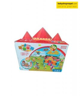 Block Play House With 136 Pieces, Blocks  3