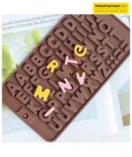 Alphabet Silicone Mold, Brown Chocolate Non-Sticky Moulds  3