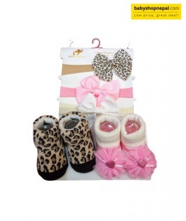 Baby Infant Girl Headband and Socks Set 5 Packet, Ballet, 0-9 Months 3