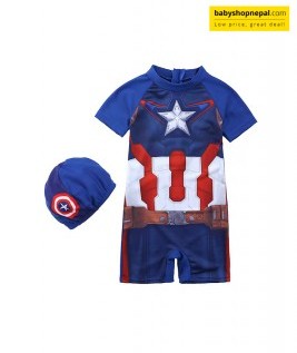 Captain America Swimming Costume for Boys, Swimsuit 3
