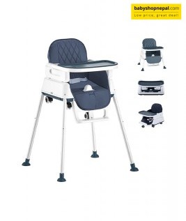 7-in-1 Convertible Baby High Chair &ndash; Adjustable Infant Feeding Chair w/ Booster Seat, Recline, Removable Tray, Machine-Washable Cushion, 5-Point Harness, Portable, Easy to Fold Baby Chair -2