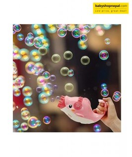 Dolphine Gatling Bubble Gun Blower for Kids, Dolphin Bubble Maker, Bubble Machine Cute Toy with Refill Bubble Solution, Automatic Bubble Maker 4