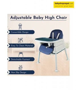 7-in-1 Convertible Baby High Chair &ndash; Adjustable Infant Feeding Chair w/ Booster Seat, Recline, Removable Tray, Machine-Washable Cushion, 5-Point Harness, Portable, Easy to Fold Baby Chair  8