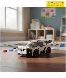 2-in-1 Transforming Building Block Toy &ndash; White Racing Car & Robot (211 Pieces) 3