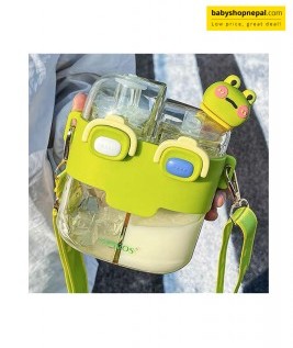 Giavos 530ml Cartoon Split-Compartment Water Bottle &ndash; Carry Water & Juice Together-1