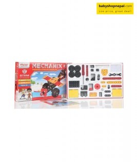 Mechanix JUNIOR | Engineering System For Creative Kids | Age 7+ | 14 Models | DIY STEM Toys | Metal Construction Set For Boys & Girls 5