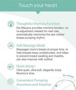 Ele-Macano 2 in 1 Single Electric Breast Pump, Breast Pump Electric/Mannual 7
