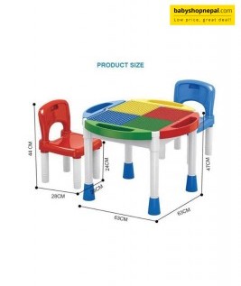 Block Desk, Chair and Toy Storage Shelf 5 in 1 6