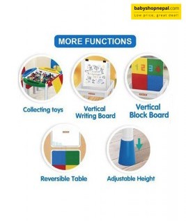 Block Desk, Chair and Toy Storage Shelf 5 in 1 3