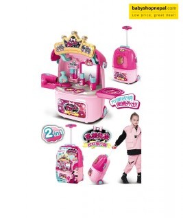 2 In 1 Makeup Table & Trolley Case Set for Girls-1