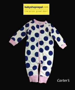 Carter's Full Sleeves Footed Romper Dotted-1