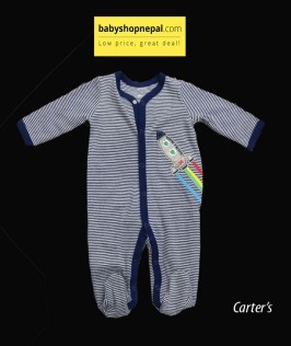 Carter's Full Sleeves Footed Romper Blue-1