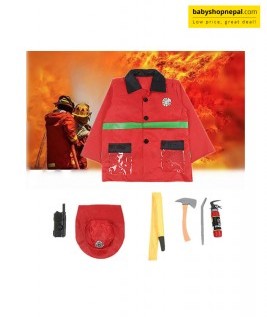 Fire Fighter Costume, Toddler Fireman Dress, Kids Cosplay Career Suit for Kids-1