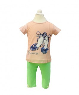 Peach Pink T-shirt with Legging-1