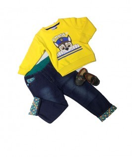 Pant, Shoes And Long T-shirt With Inside Fur-1