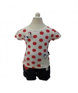 Dot Printed Cotton T-shirt -1