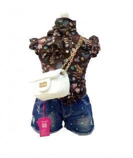 Floral Design Shirt with short-1