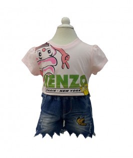 Summer Pink T-shirt With Short-1