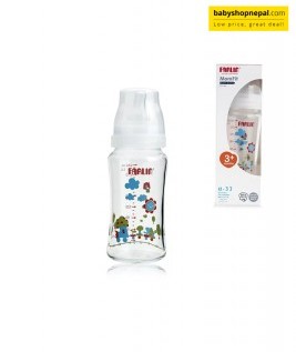 Baby Farlin Baby bottle glass with wide neck 3+ months 240cc-2