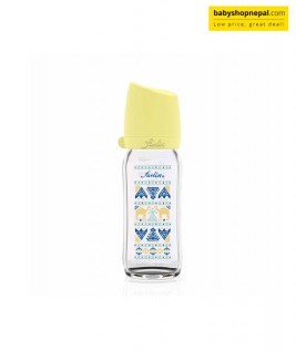 Farlin Silicone Nipple Wide Neck Heat Resistant Boro-Silicate Glass Feeding Bottle 240 ml-ZA for Infant  4